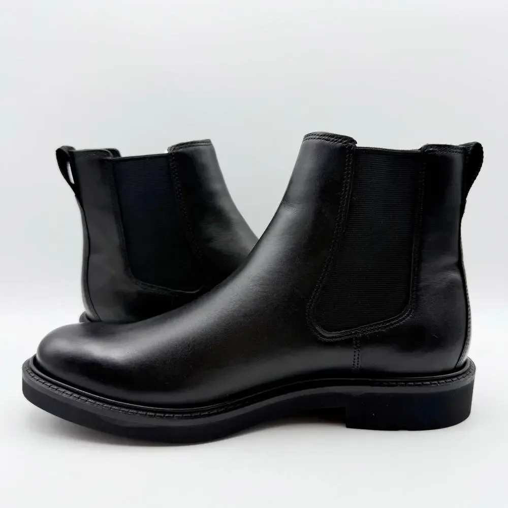 ECCO Mens Metropole London Chelsea Boots EU 46 US 12-12.5 Black Leather NWOB